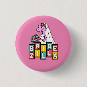 Bride Zilla Retro  3 Cm Round Badge