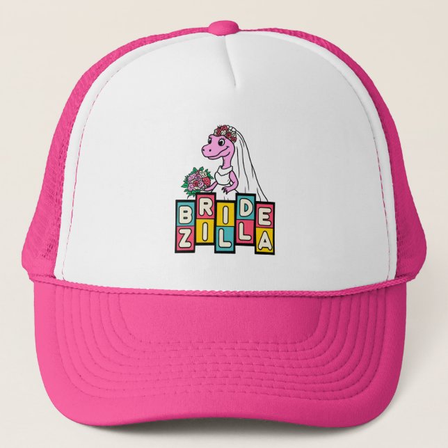 Bride Zilla Retro  Trucker Hat (Front)