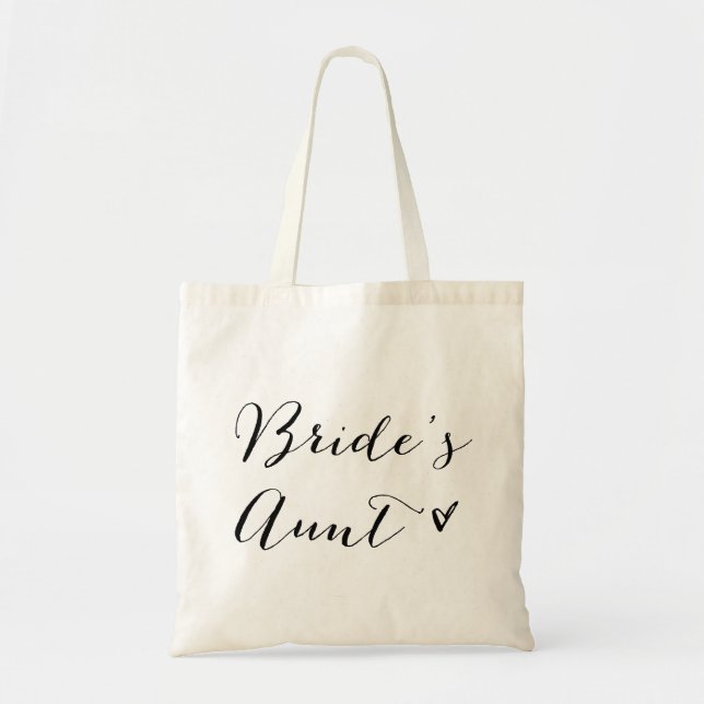 Bride's Aunt | Modern Calligraphy Tote Bag (Front)