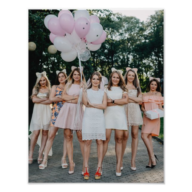 Bride's Besties Wedding Bridesmaids DIY Add Photo Print (Front)