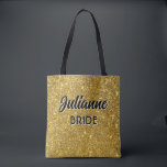 Bride's Bling! Custom cute Wedding attendant Tote Bag<br><div class="desc">Dazzling look! Fun bridal tote bag for the wedding weekend and more! Perfect for Bachelorette party!</div>