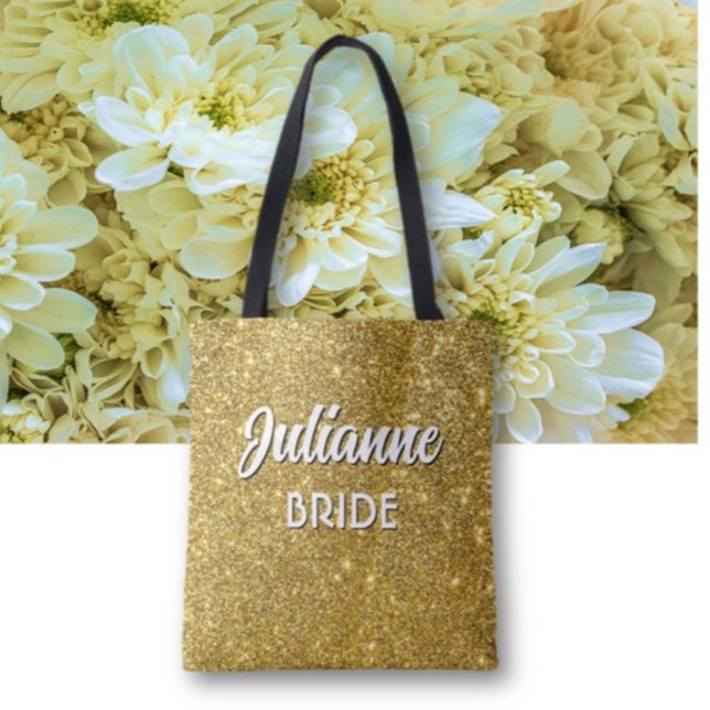 Bride's Bling! Custom cute Wedding attendant Tote Bag (Creator Uploaded)