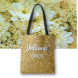 Bride's Bling! Custom cute Wedding party Tote Bag<br><div class="desc">Dazzling look! Fun bridal tote bag for the wedding weekend and more! Perfect for Bachelorette party!</div>