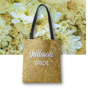 Bride's Bling! Custom cute Wedding party Tote Bag