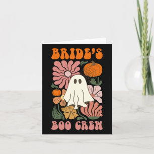 Bride's Boo Crew Floral Ghost Halloween Bacheloret Card