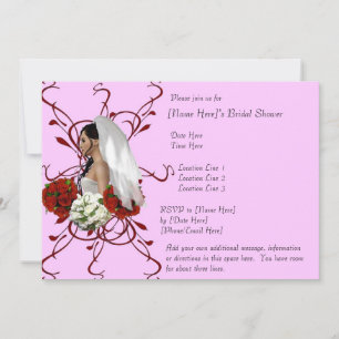 Bride's Bouquet Bridal Shower Favours Invitation