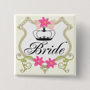 Brides Bows, Flowers and Tiaras Wedding Badges
