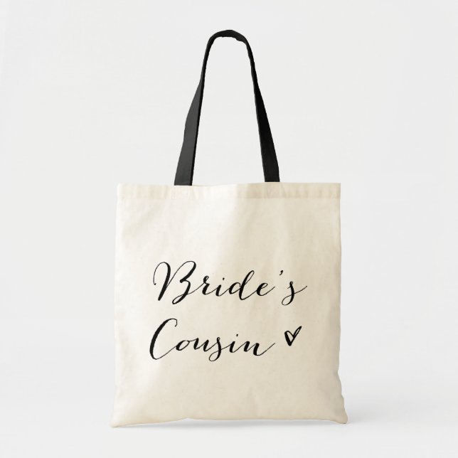 Bride's Cousin | Black Modern Calligraphy Bag (Front)