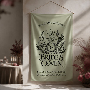 Bride's Coven Witch Bachelorette Welcome Green Banner