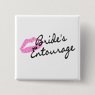 Brides Entourage Lips 15 Cm Square Badge