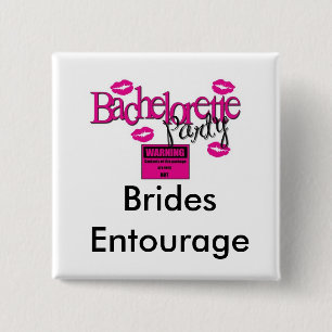 Brides Entourage Square Button (WHITE)