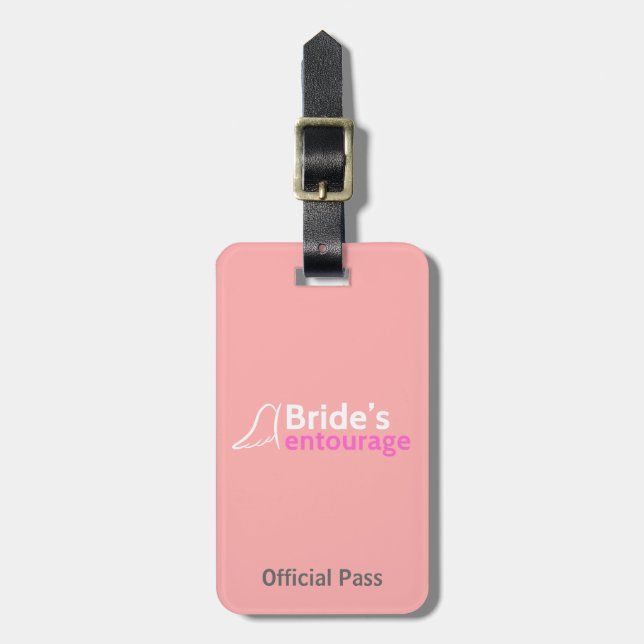 Bride's Entourage with Angel Wings Luggage Tag (Front Vertical)