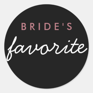 Bride's Favourite Sticker Wedding Rose Gold Black