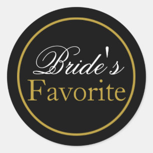 Bride's Favourite Wedding Sticker Blush Black Gold
