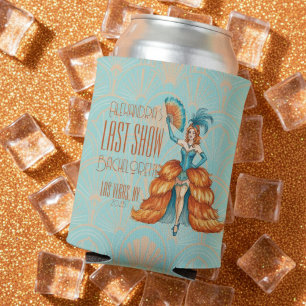 Bride's Final Show Art Deco Showgirl Bachelorette Can Cooler