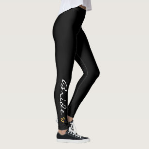 Bride's Gold printed Heart Leggings. Bachelorette Leggings