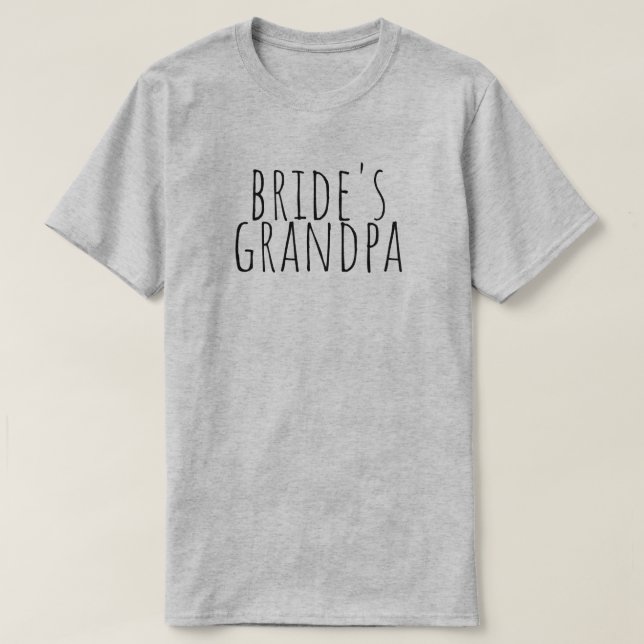 Bride's Grandpa Bridal Party Wedding T-Shirt (Design Front)