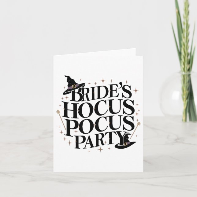 Bride's Hocus Pocus Party Bachelorette Halloween 1 Card (Front)