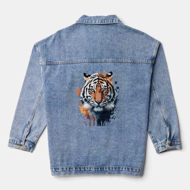 Bride's jacket with watercolor tiger image (Back)
