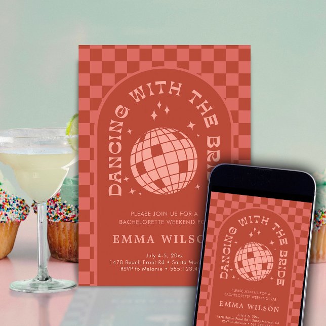 Bride's last Disco Bachelorette Party Weekend Invitation (Creator Uploaded)