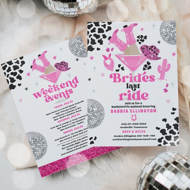 Brides Last Ride Bachelorette Weekend Itinerary Invitation (Creator Uploaded)