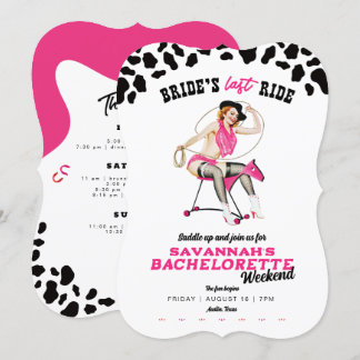 Bride's Last Ride Bachelorette Weekend Party Invitation