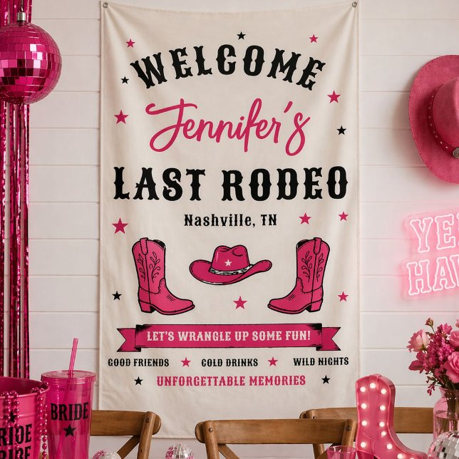 Bride's Last Rodeo Bachelorette Party Welcome Banner (Creator Uploaded)