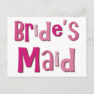 Brides Maid Pink Brown Postcard