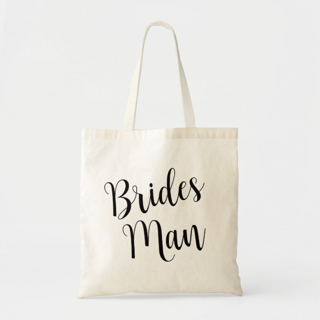Brides Man Script Tote Bag – Stylish and Practical (Front)
