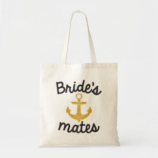 Bride's Mates Bridesmaid Gold Tote Bag