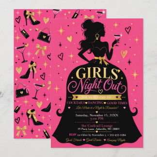 Bride's Night Out Bachelorette Party Invitation