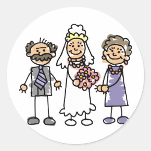 Brides Parents Wedding Day Before Ceremony Classic Round Sticker