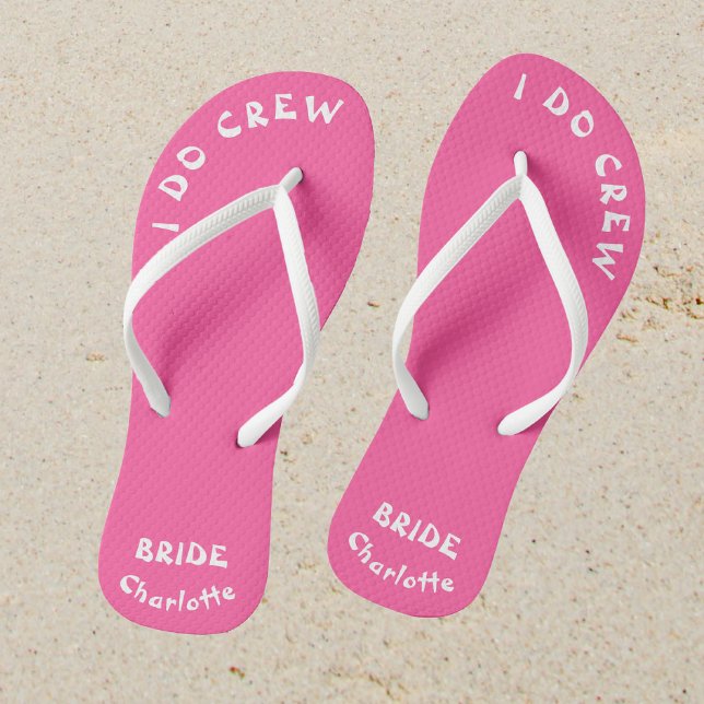 Brides Personalised Pink And White Jandals (Sand)