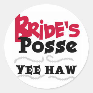 Bride's Posse Bachelorette Party Tshirts Classic Round Sticker