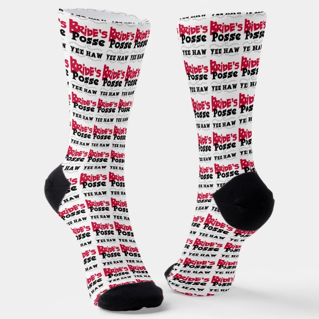 Bride's Posse Wedding Bachelorette Party Socks (Angled)