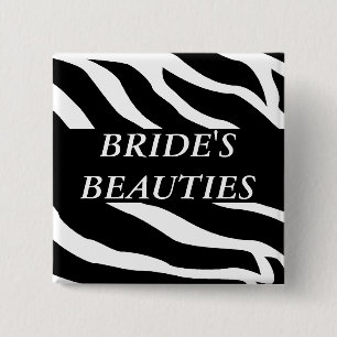 Brides Posse Zebra Wedding Button