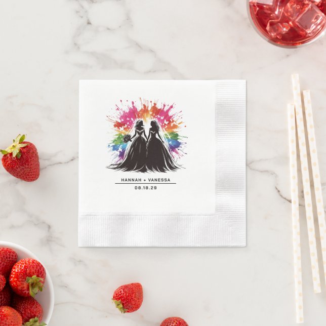 Brides Rainbow Burst Wedding Napkin (Insitu)