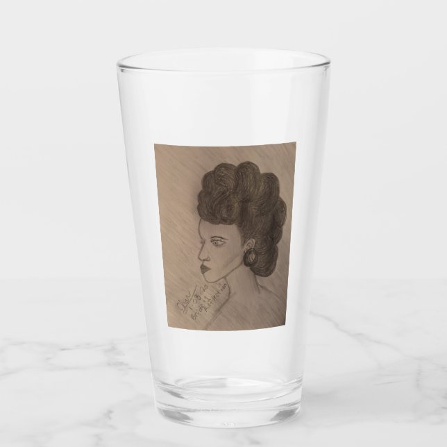 "Bride's Reflection" Glass Cup (Front)