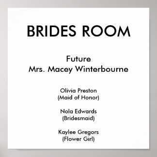 BRIDES ROOM, FutureMrs. Macey Winterbourne, Oli... Poster
