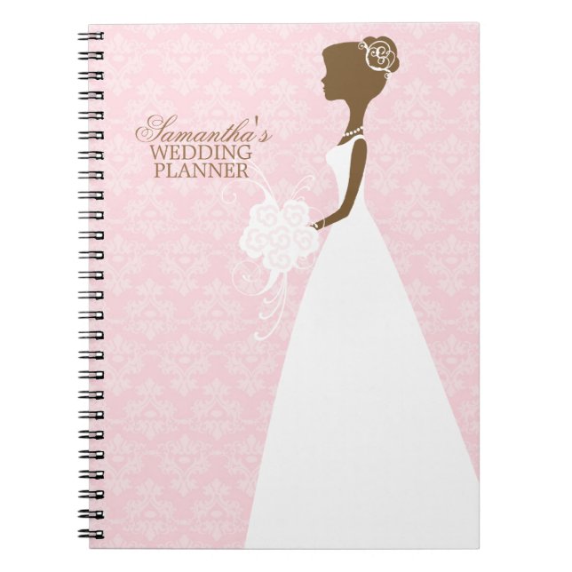 Bride's Silhouette Wedding Planner Spiral Notebook (Front)