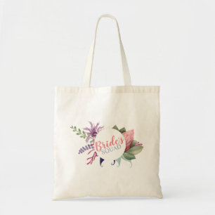 Bride's Squad Floral Tote Bag