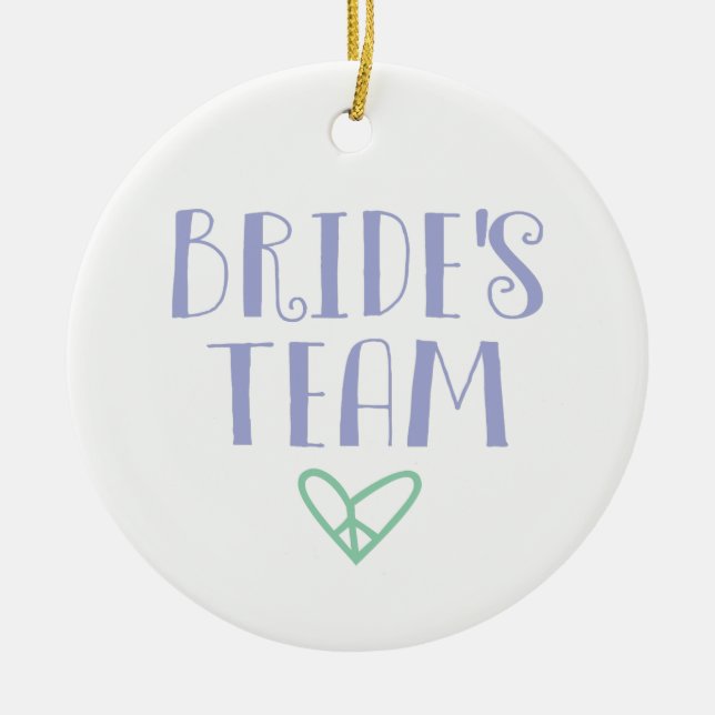 Bride's Team Ceramic Tree Decoration (Front)
