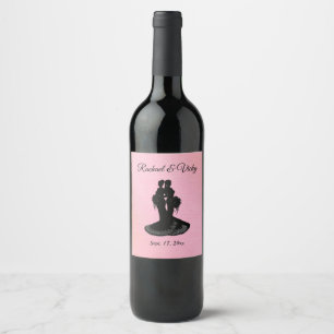 Brides Wedding Pink Wine Label