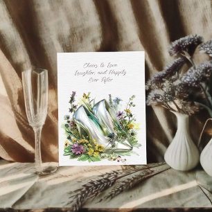 Bride's Wedding Shoes and Wildflowers Card