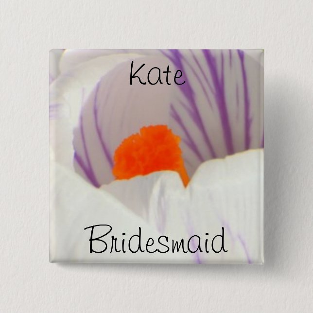 Bridesmaid 15 Cm Square Badge (Front)