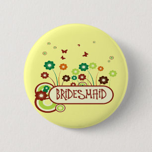 Bridesmaid 6 Cm Round Badge