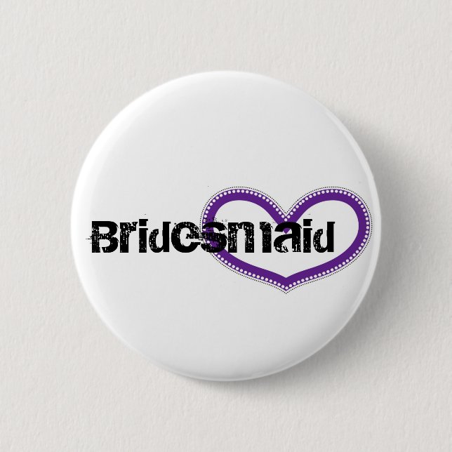 Bridesmaid 6 Cm Round Badge (Front)