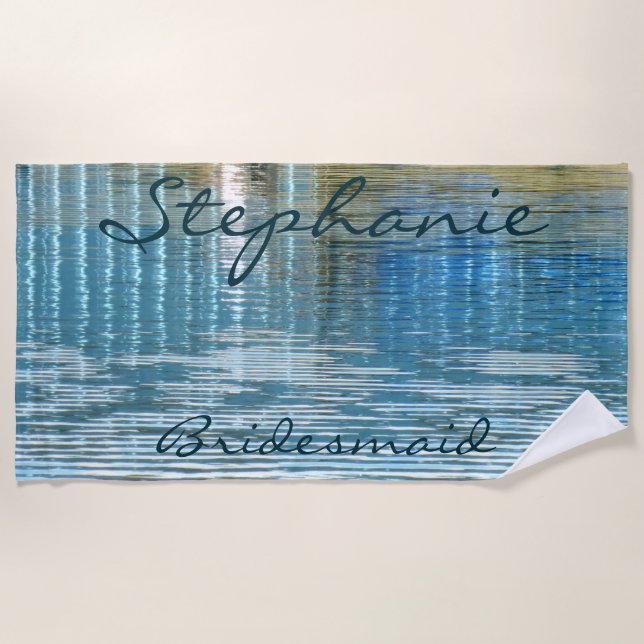 Bridesmaid Abstract Reflection Beach Towel (Front)