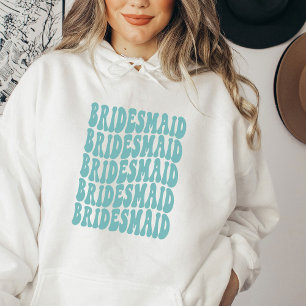 Bridesmaid Aqua Teal Custom Matching Bridal Part Hoodie