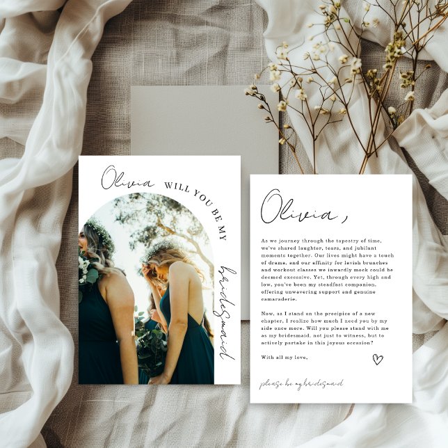Bridesmaid Arch Photo Proposal Card (Creator Uploaded)